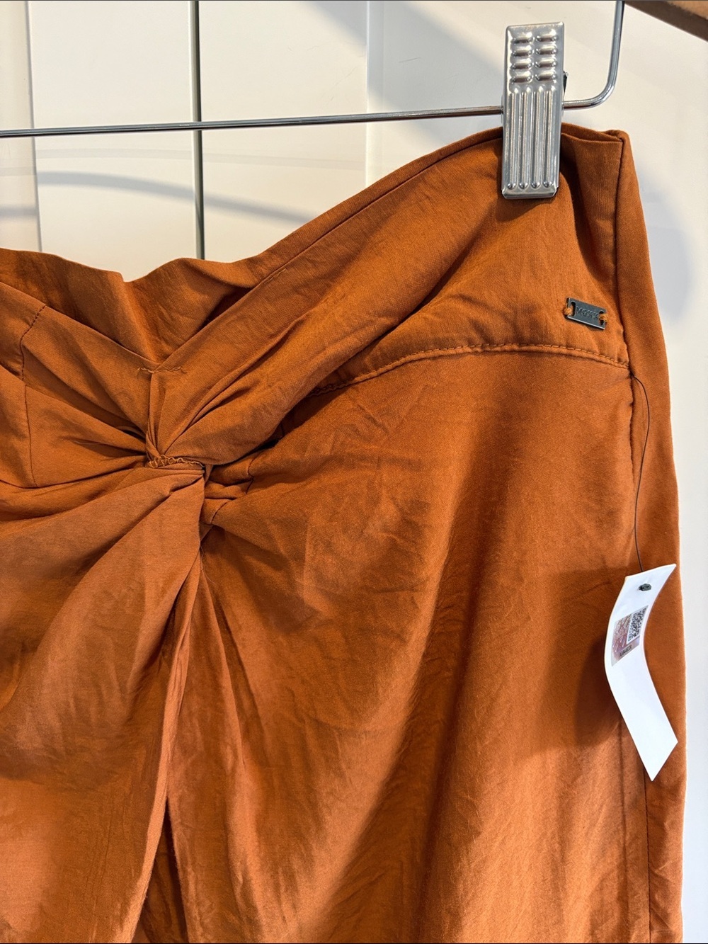 Mexx Brown Unlined Twist-Front Midi Skirt Size Medium - Picture 2 of 8